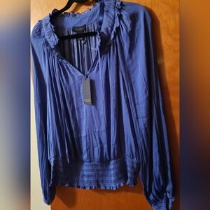 RACHEL Rachel Roy Blue Ruffled Blouse